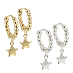Argollas bolitas con estrella (par) - comprar online