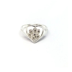 Anillo corazón y huella