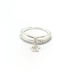 Anillo doble con estrella colgante - comprar online