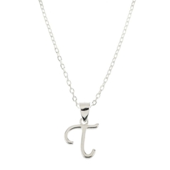 Collar inicial plata lisa - comprar online