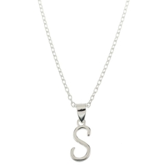 Collar inicial plata lisa