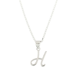 Collar inicial plata lisa - tienda online
