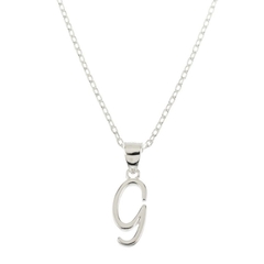 Collar inicial plata lisa - Estilojoyasmanu