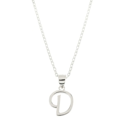 Collar inicial plata lisa - comprar online