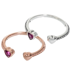 Anillo abierto corazones