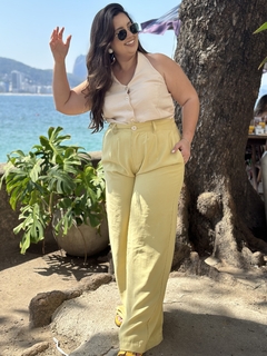 Wide Leg Rafa Amarelo Manteiga na internet