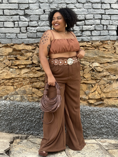 Wide Leg Rafa Marrom Café - comprar online
