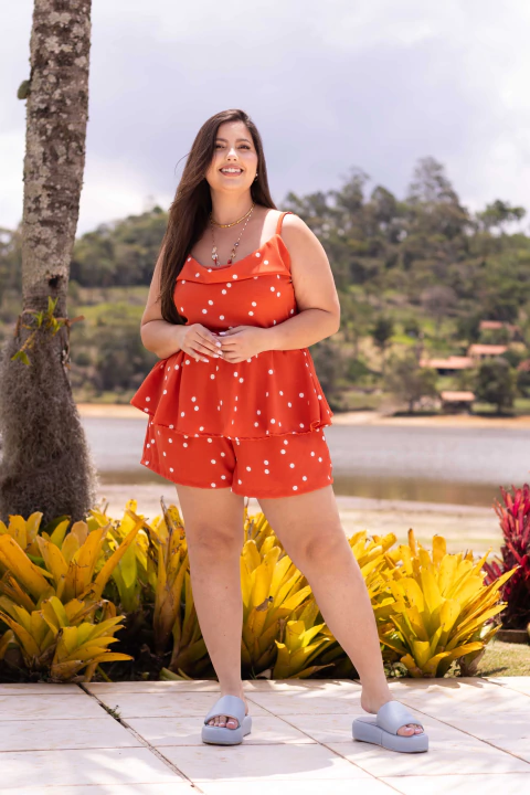 Short Blum Aperol Poá - comprar online