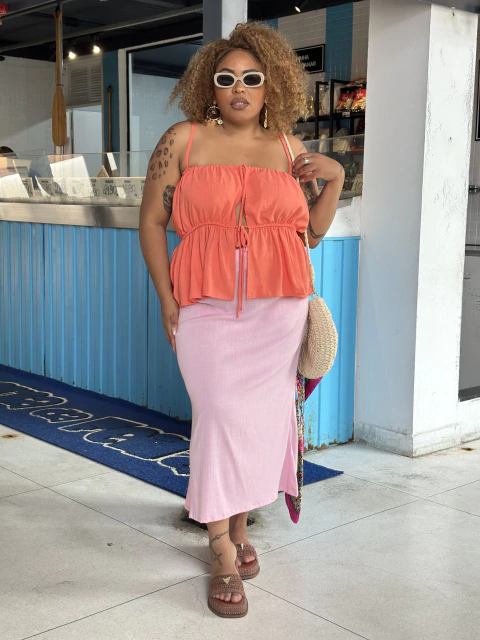 [PRÉ VENDA] Saia Fluir Rosa Candy - comprar online