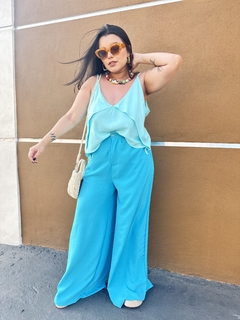 Wide Leg Rafa Azul Piscina