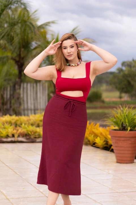 Saia Fluir Cereja - comprar online