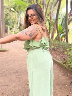 Wide Leg Rafa Verde Quartzo - loja online