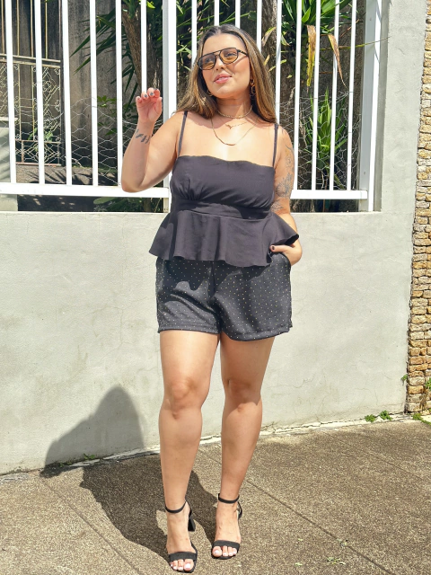 Short Shine Preto