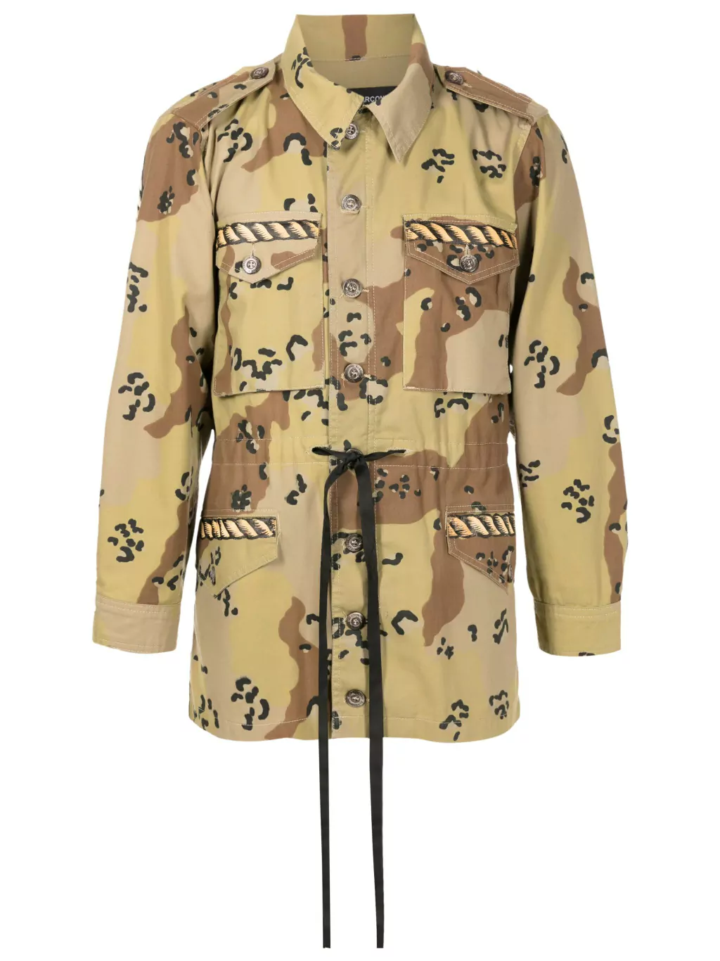 Parka camuflada pintada a mão corda