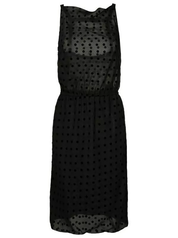 Vestido Blusê Poá Preto