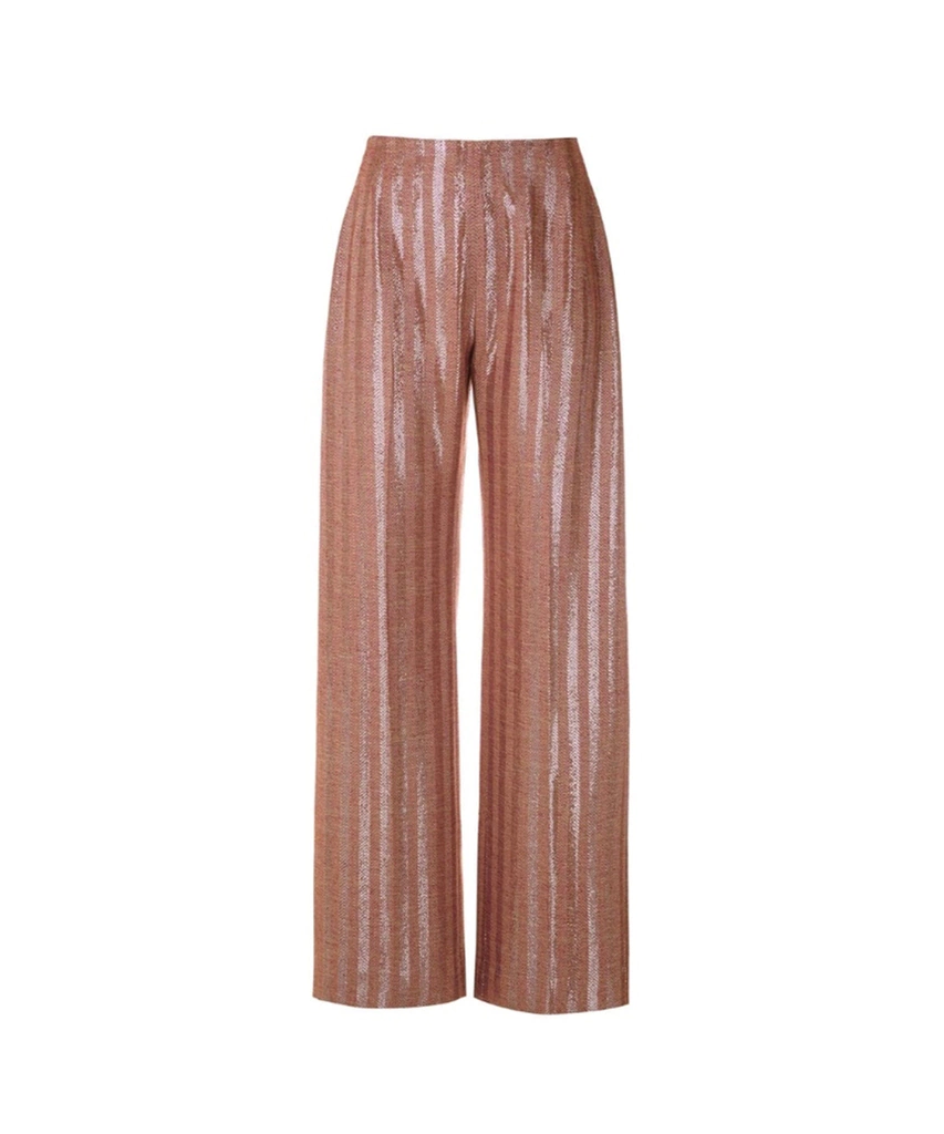Calça reta Jacquard