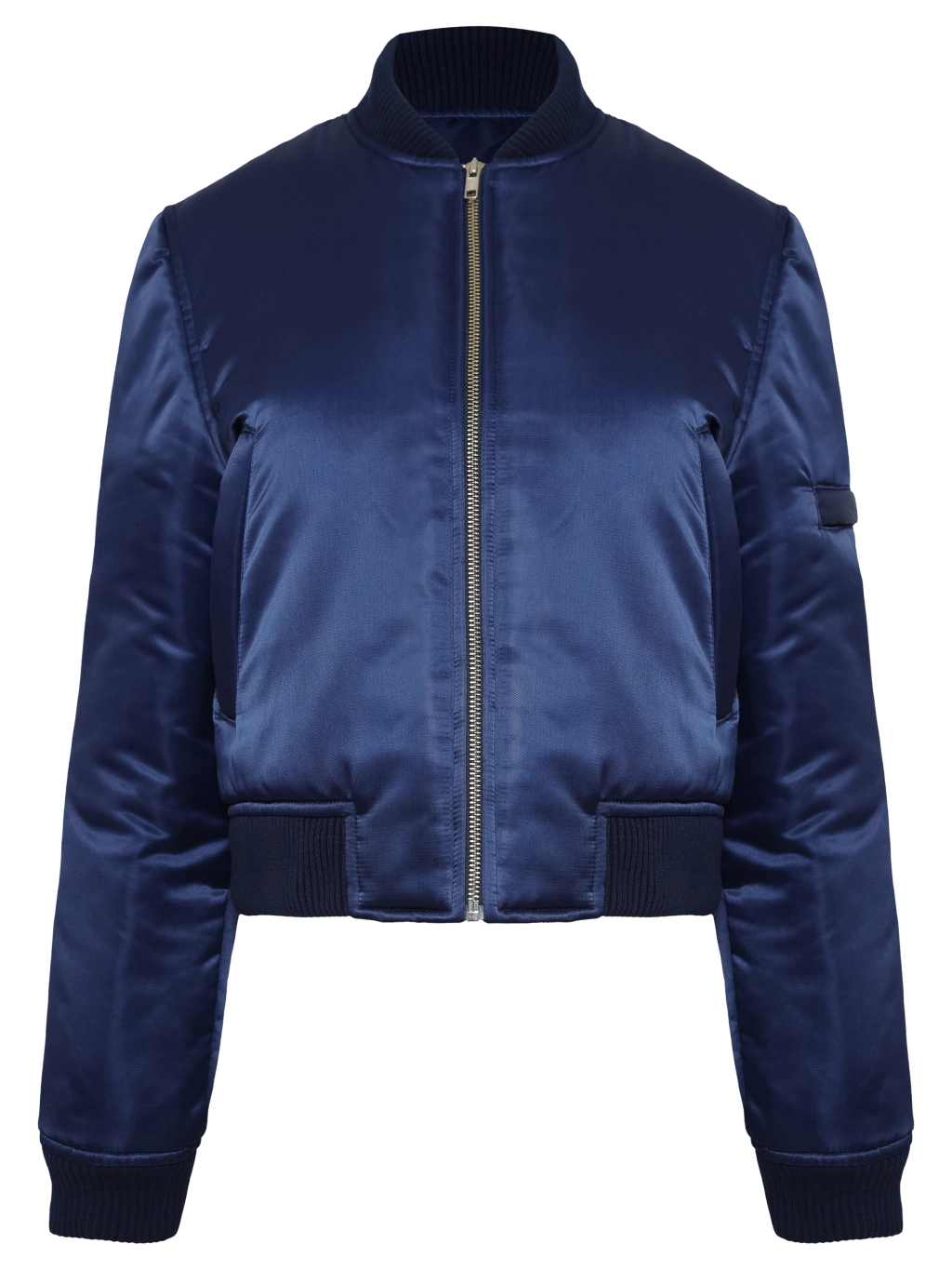 Jaqueta bomber cropped nylon acetinado