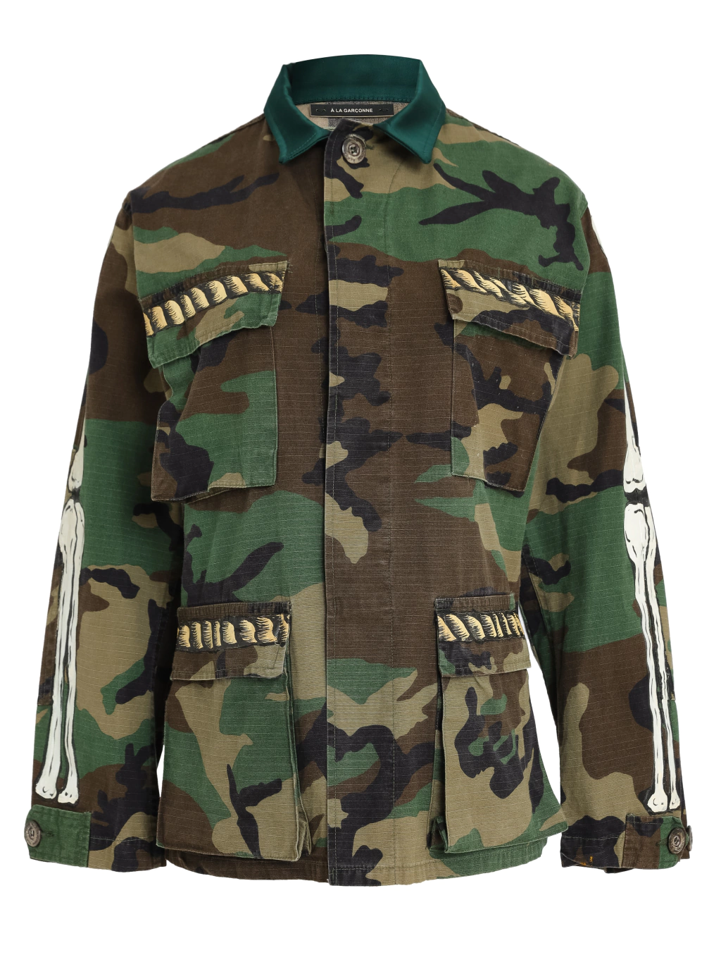 Parka militar curta vintage ossos