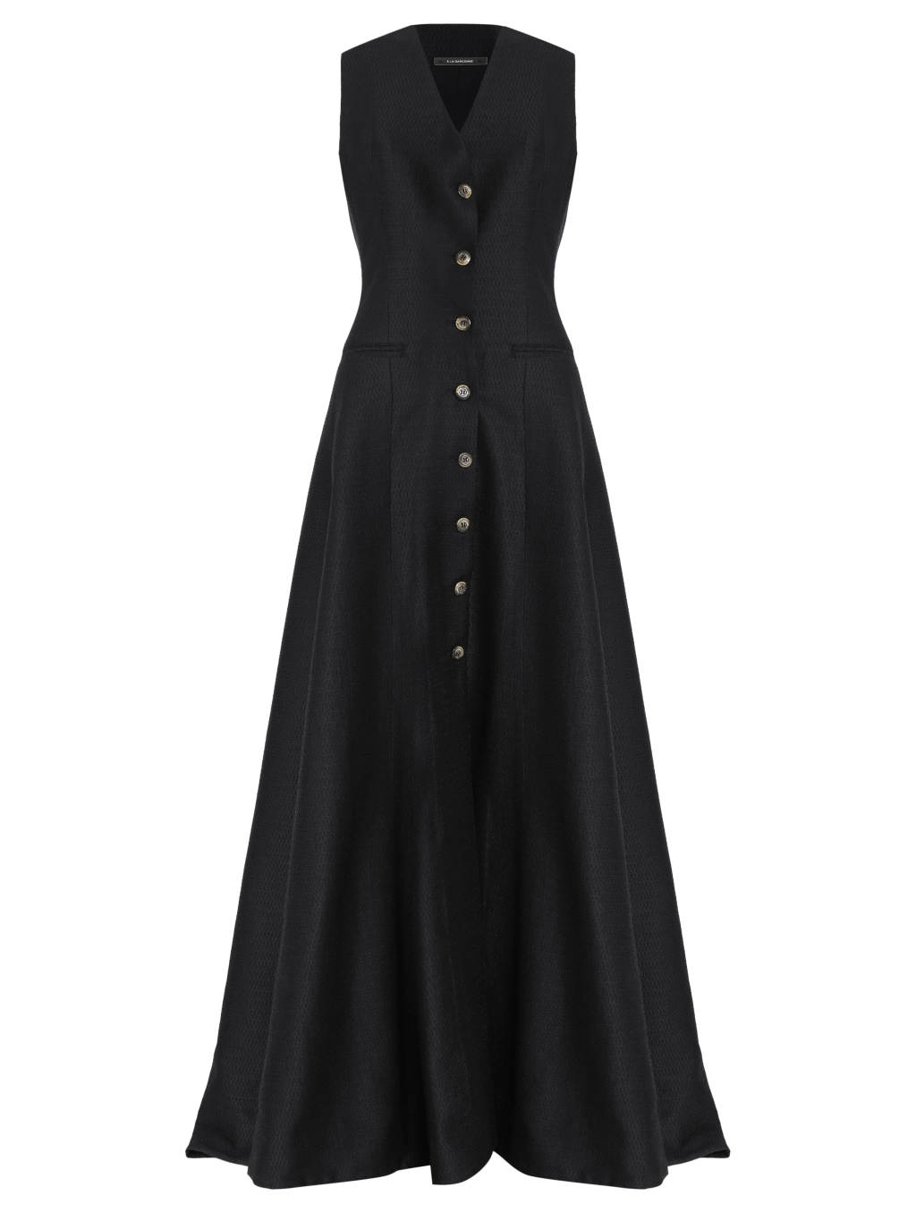 Vestido longo com botões