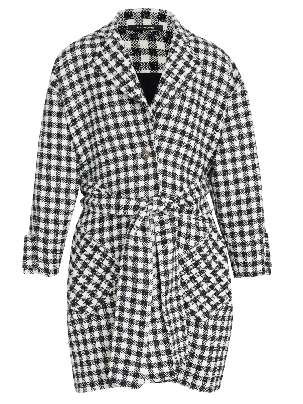 Overcoat xadrez com faixa