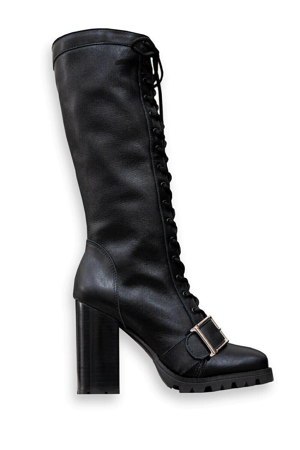 Bota de couro cano alto