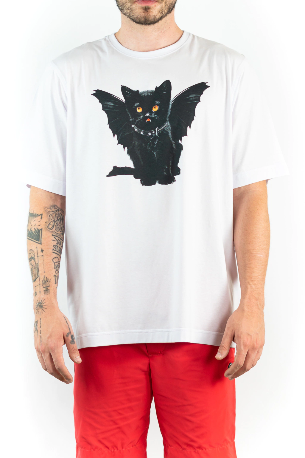 Camiseta Tradicional Comfort Gato Branca