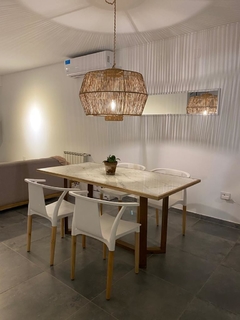MESA DE COMEDOR DE PORCELANATO Y MADERA - tienda online