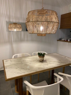 MESA DE COMEDOR DE PORCELANATO Y MADERA - comprar online
