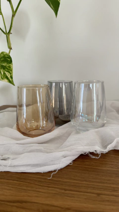Set de vasos cónicos transparentes perlados - tienda online