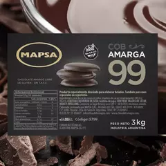 Chocolate cobertura al 99% cacao Mapsa