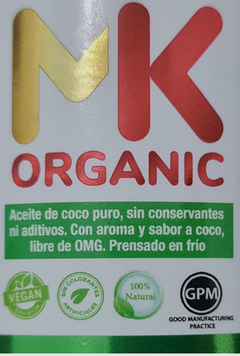 Aceite de coco extra virgen Mk Organic - comprar online