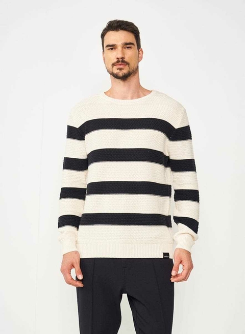 Colcci Sueter Trico Listrado 1610100428 Off White - comprar online