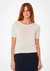 Mob Blusa De Tricot M/C Decote Canoa 47.40.3305 Off White - OnOff Clothes - Roupas Femininas e Masculinas