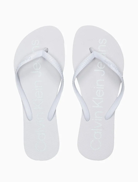Calvin Klein Chinelo Ckj Basic Fem Ckjf1102 Branco
