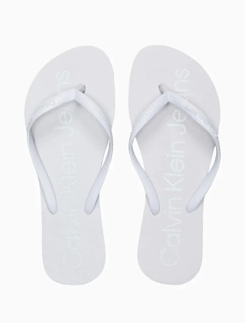 Calvin Klein Chinelo Ckj Basic Fem Ckjf1102 Branco
