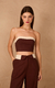 Dress To Top Cropped Linho 02083025 Marrom Cafeina - comprar online