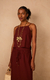 Dress To Blusa Linho Quadradinha 02082972 Marrom - comprar online