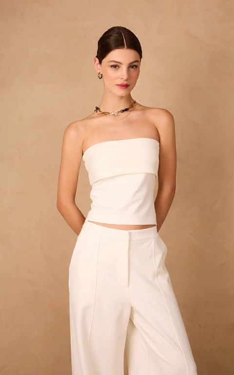 Dress To Tub Top Com Pala 02083000 Off White - comprar online