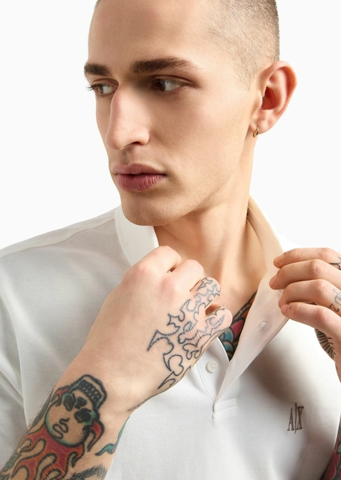 Armani Exchange Camisa Polo De Jersey Xm000367 Off White - comprar online