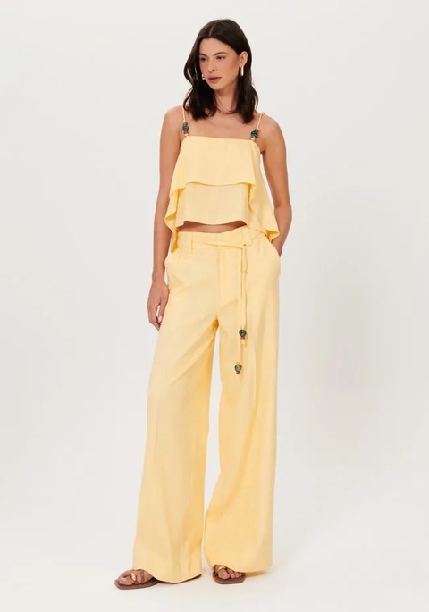 MYFT CALÇA WIDE LEG LINHO COM CINTO 502CF003184 - comprar online