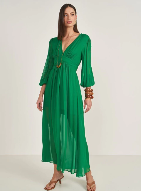 COLCCI VESTIDO LONGO AMPLO COM MANGAS BUFANTES 440114905