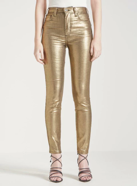 Forum Calca Sarja Metalizada Sabrina Dourado