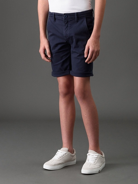 Calvin Klein Kids Bermuda Color Chino Barra Virada Ckjj507 - comprar online
