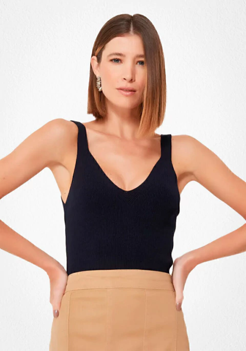 Mob Regata Tricto Decote V 48403205 Preto - comprar online