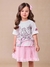 ANIME Saia de Tule Rosa com Brilhos P5930 - comprar online