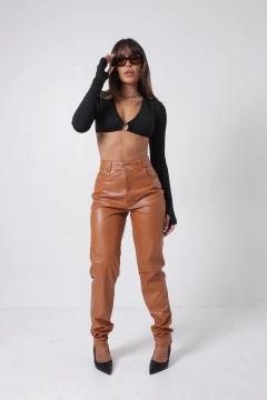 CALÇA DE COURO NURI CARAMELO