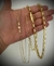 Corrente 6mm Tijolinho Cartier + Corrente 2mm Tijolinho Cartier Banhado a Ouro 18K - Leve0102 - Destake Jóias