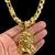 Pingente Face de Cristo 3D Cravejado Banhado A Ouro 18K