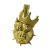 Pingente Pit Bull Rei 3D Cravejado Banhado A Ouro 18K Lançamento
