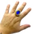 Anel Imperador Cravejado Pedra Azul Banhado A Ouro 18k Lançamento - comprar online